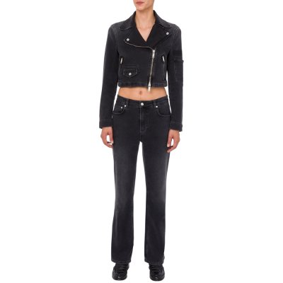 THE STRETCH DENIM BIKER JACKET